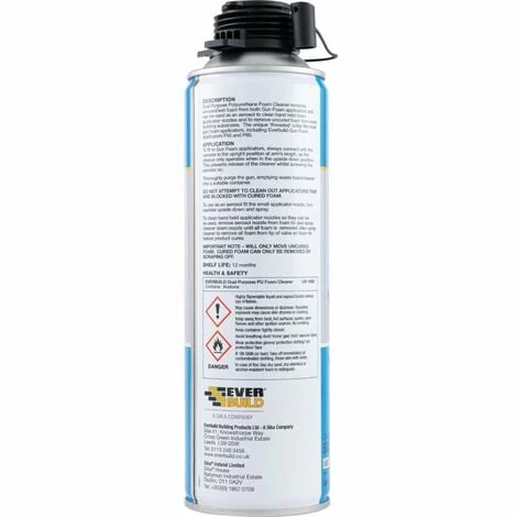 Everbuild Dual Purpose Polyurethane Foam Cleaner 500ML 4 Everbuild Dual Purpose Polyurethane Foam Cleaner 500ML - Image 2