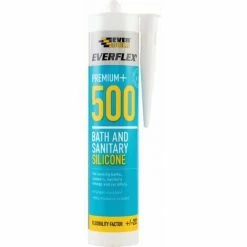 Everbuild 500 Bath & Sanitary Slicone Sealant White (C3) 310ml