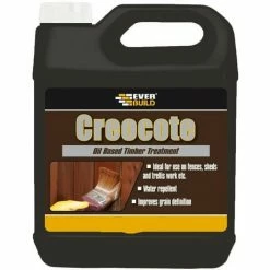 EVERBUILD 4LTR CREOCOTE Dark Brown Replaces Creosote Fence Wood Treatment