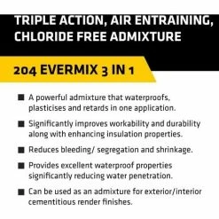 EVERBUILD 204 EVERMIX 3 IN 1 TRIPLE ACTION ADMIX 5 LITRE PLASTICISER ADMIXTURE 4 EVERBUILD 204 EVERMIX 3 IN 1 TRIPLE ACTION ADMIX 5 LITRE PLASTICISER ADMIXTURE -EVERBUILD Shop 24121915 3
