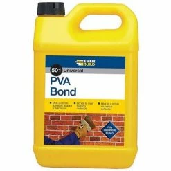 5 Litre Everbuild 501 PVA Bond Multi Purpose Bonding Primer Sealer Admixture