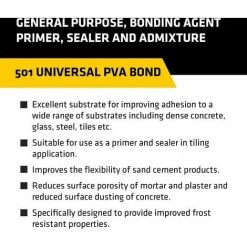 5 Litre Everbuild 501 PVA Bond Multi Purpose Bonding Primer Sealer Admixture -EVERBUILD Shop 24235843 3