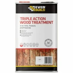 EVERBUILD 5LTriple Action Wood Treatment Dry & Wet Rot Kills Woodworm LJUN05