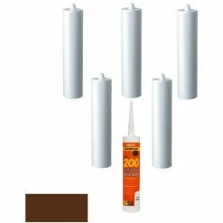 Everbuild Everflex 200 Contractors LMA Silicone Brown 295ml Size Pack Of 6