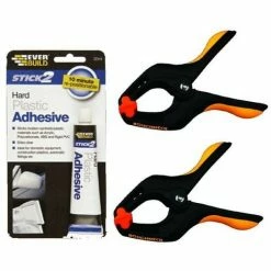 Everbuild Stick 2 Hard Plastic Adhesive 30ml Size Tube With 50mm Hand Clamps