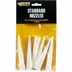 Everbuild Standard Nozzles 6 Pack White - Fits Any Standard Cartridges 290 To 310ml