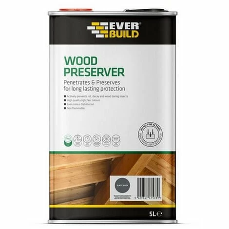 Everbuild Slate Grey Wood Preserver 5L 2 Everbuild Slate Grey Wood Preserver 5L