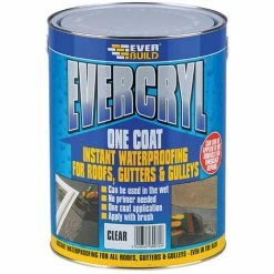 Everbuild EVERCRYL One Coat Instant Waterproofing Roofing Coating Clear 5kg