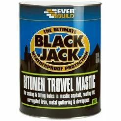 EVERBUILD 1 Litre Black Bitumen Trowel Mastic Roof Sealing And Filling Repair Compound 903