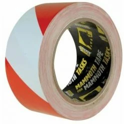 Everbuild PVC Hazard Tape Red / White 50mm X 33m