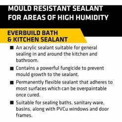 Everbuild White Bath & Kitchen Silicone Sealant WaterProof Mould Resistant 290ml -EVERBUILD Shop 64694760 3