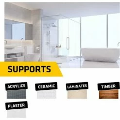 Everbuild White Bath & Kitchen Silicone Sealant WaterProof Mould Resistant 290ml -EVERBUILD Shop 64694760 4