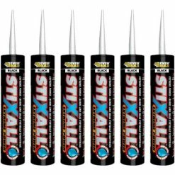 Everbuild STIXBK Stixall Extreme Power Cartridge Black 290ml 6 Tubes