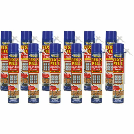 Everbuild EVFF7 Fix & Fill Expanding Foam Filler 750ml 12 Cans 3 Everbuild EVFF7 Fix & Fill Expanding Foam Filler 750ml 12 Cans
