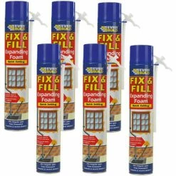 Everbuild EVFF7 Fix & Fill Expanding Foam Filler 750ml 6 Cans