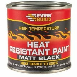 Everbuild Heat Resistant Paint Matt Black 125ml